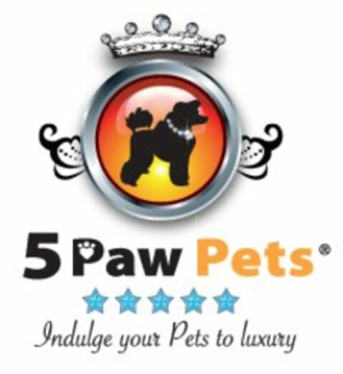 5 PAW PETS - INDULGE YOUR PETS TO LUXURY Logo (USPTO, 12.01.2010)