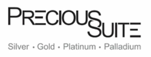 PRECIOUS SUITE SILVER · GOLD · PLATINUM · PALLADIUM Logo (USPTO, 03/19/2012)