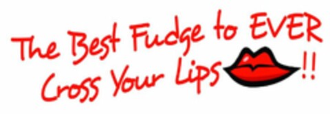THE BEST FUDGE TO EVER CROSS YOUR LIPS!! Logo (USPTO, 02/08/2013)