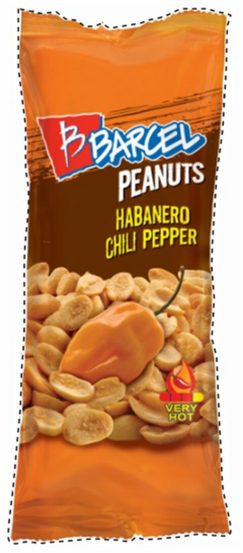 B BARCEL PEANUTS HABANERO CHILI PEPPER VERY HOT Logo (USPTO, 14.01.2015)