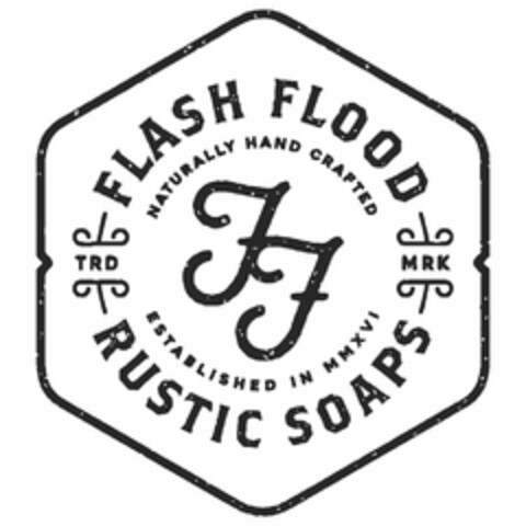 FF FLASH FLOOD RUSTIC SOAPS NATURALLY HAND CRAFTED ESTABLISHED IN MMXVI TRD MRK Logo (USPTO, 21.07.2017)