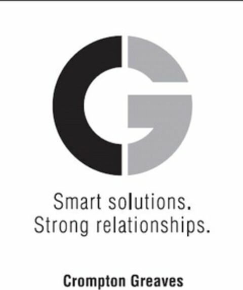 CG SMART SOLUTIONS. STRONG RELATIONSHIPS.   CROMPTON GREAVES Logo (USPTO, 10/15/2009)