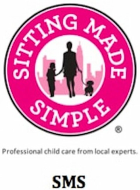 SITTING MADE SIMPLE PROFESSIONAL CHILD CARE FROM LOCAL EXPERTS SMS Logo (USPTO, 08/30/2016)