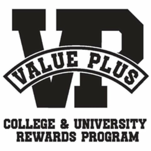 VP VALUE PLUS COLLEGE & UNIVERSITY REWARDS PROGRAM Logo (USPTO, 12.09.2017)