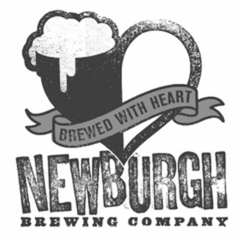 BREWED WITH HEART NEWBURGH BREWING COMPANY Logo (USPTO, 03.10.2018)