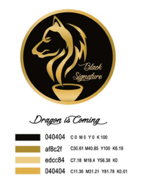 BLACK SIGNATURE DRAGON IS COMING Logo (USPTO, 26.03.2020)