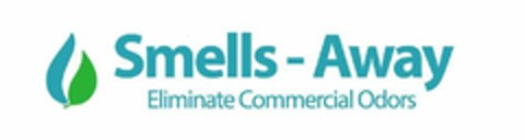 SMELLS - AWAY ELIMINATE COMMERCIAL ODORS Logo (USPTO, 05/30/2020)