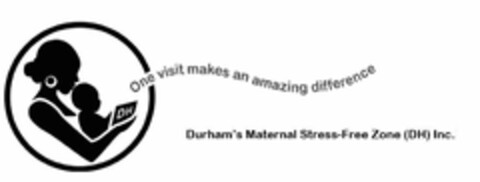 DH ONE VISIT MAKES AN AMAZING DIFFERENCE DURHAM'S MATERNAL STRESS-FREE ZONE (DH) INC. Logo (USPTO, 09.06.2020)