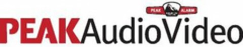 PEAK ALARM PEAK AUDIO VIDEO Logo (USPTO, 09/28/2013)