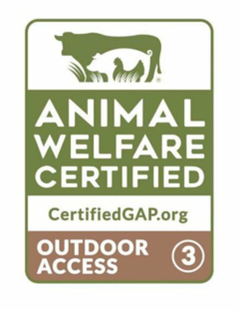 ANIMAL WELFARE CERTIFIED CERTIFIEDGAP.ORG OUTDOOR ACCESS 3 Logo (USPTO, 03.01.2019)