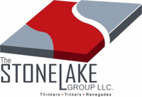 THE STONELAKE GROUP LLC. THINKERS · TINKERS · RENEGADES Logo (USPTO, 12/09/2019)