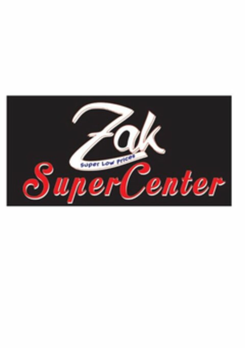 ZAK SUPER LOW PRICES SUPERCENTER Logo (USPTO, 17.08.2020)