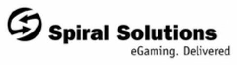 S SPIRAL SOLUTIONS EGAMING. DELIVERED Logo (USPTO, 08/24/2010)