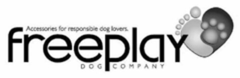 ACCESSORIES FOR RESPONSIBLE DOG LOVERS. FREEPLAY DOG COMPANY Logo (USPTO, 09/21/2010)