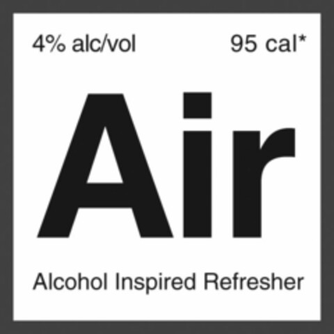 4% ALC/VOL 95 CAL* AIR ALCOHOL INSPIRED REFRESHER Logo (USPTO, 02/08/2012)