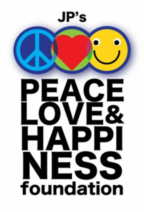 JP'S PEACE LOVE & HAPPINESS FOUNDATION Logo (USPTO, 08.03.2012)