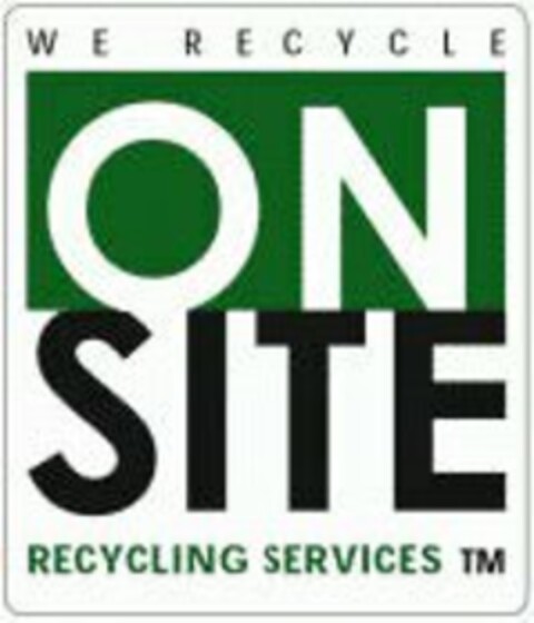 WE RECYCLE ON SITE RECYCLING SERVICES Logo (USPTO, 31.01.2014)