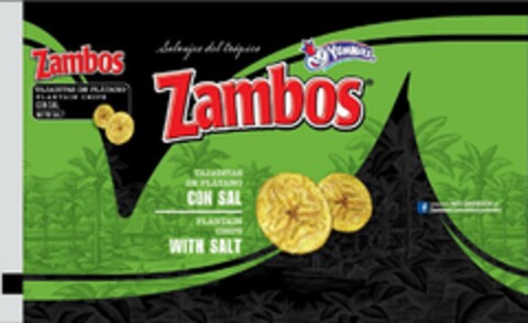 SALVAJES DEL TROPICO  ZAMBOS ZAMBOS YUMMIES Logo (USPTO, 11/13/2014)