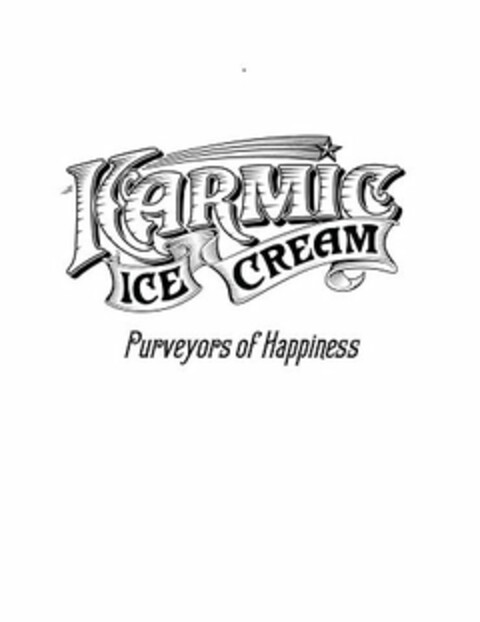 KARMIC ICE CREAM PURVEYORS OF HAPPINESS Logo (USPTO, 16.05.2017)