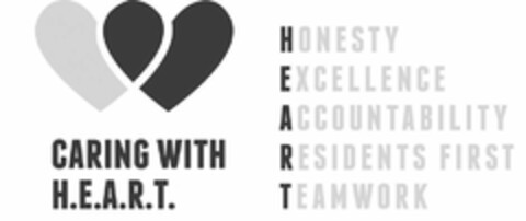 CARING WITH H.E.A.R.T. HONESTY EXCELLENCE ACCOUNTABILITY RESIDENTS FIRST TEAMWORK Logo (USPTO, 18.03.2019)