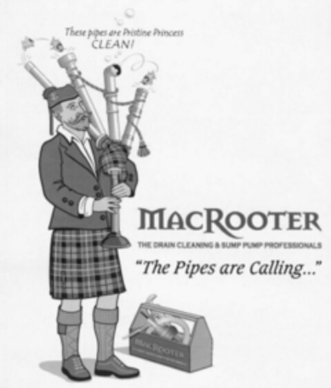 MACROOTER THE DRAIN CLEANING & SUMP PUMP PROFESSIONALS "THE PIPES ARE CALLING..." Logo (USPTO, 28.09.2009)