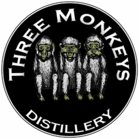 THREE MONKEYS DISTILLERY Logo (USPTO, 15.10.2009)