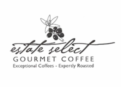 ESTATE SELECT GOURMET COFFEE EXCEPTIONAL COFFEES - EXPERTLY ROASTED Logo (USPTO, 10/20/2010)