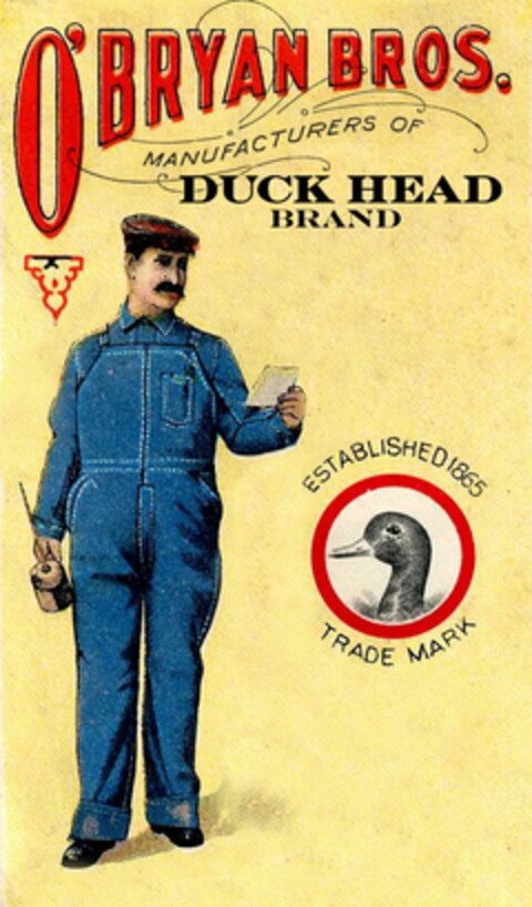 O'BRYAN BROS. MANUFACTURERS OF DUCK HEAD ESTABLISHED 1865 TRADE MARK Logo (USPTO, 01/07/2014)