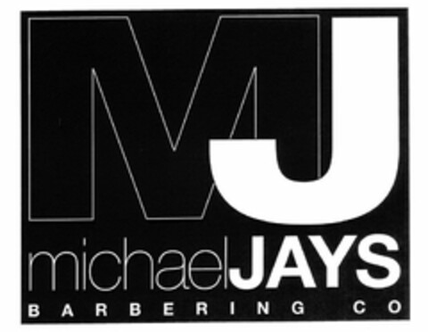 MJ MICHAELJAYS BARBERING CO Logo (USPTO, 09.01.2014)