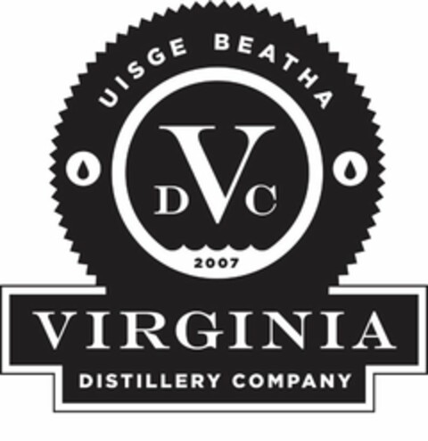 UISGE BEATHA VDC 2007 VIRGINIA DISTILLERY COMPANY Logo (USPTO, 05/06/2014)