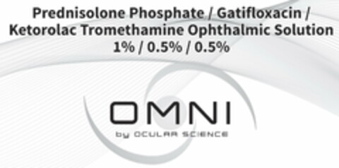 PREDNISOLONE PHOSPHATE / GATIFLOXACIN /KETOROLAC TROMETHAMINE OPHTHALMIC SOLUTION 1% / 0.5% / 0.5% OMNI BY OCULAR SCIENCE Logo (USPTO, 03/07/2018)