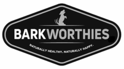 BARKWORTHIES NATURALLY HEALTHY. NATURALLY HAPPY. Logo (USPTO, 07/17/2018)