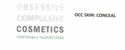 OBSESSIVE COMPULSIVE COSMETICS 100% VEGAN & CRUELTY-FREE, OCC SKIN: CONCEAL Logo (USPTO, 13.10.2012)
