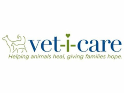 VET-I-CARE HELPING ANIMALS HEAL, GIVING FAMILIES HOPE. Logo (USPTO, 03.05.2013)