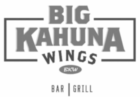 BIG KAHUNA WINGS BKW BAR GRILL Logo (USPTO, 09.02.2015)