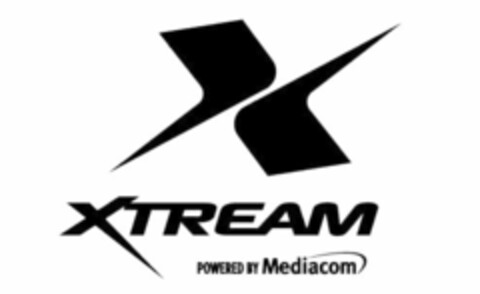 X XTREAM POWERED BY MEDIACOM Logo (USPTO, 04.03.2015)