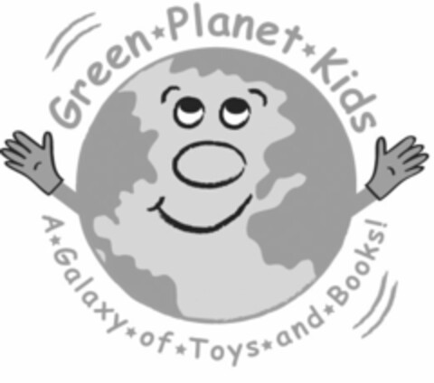 GREEN PLANET KIDS A GALAXY OF TOYS AND BOOKS! Logo (USPTO, 09/24/2015)