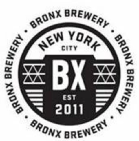 · BRONX BREWERY · NEW YORK CITY BX EST 2011 Logo (USPTO, 09/15/2016)