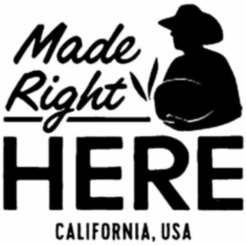 MADE RIGHT HERE CALIFORNIA, USA Logo (USPTO, 06.02.2017)