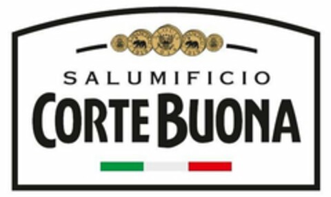 SALUMIFICIO CORTE BUONA S. LOUIS 1914 S. FRANCISCO 1919 BRUXELLES 1935 Logo (USPTO, 01/21/2020)