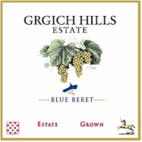 GRGICH HILLS ESTATE BLUE BERET ESTATE GROWN Logo (USPTO, 17.06.2016)