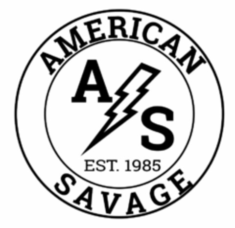 AMERICAN SAVAGE EST. 1985 A S Logo (USPTO, 04/19/2017)