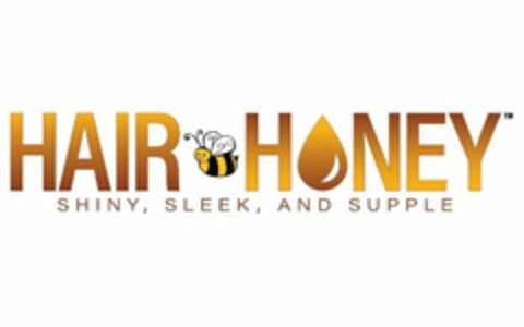 HAIR HONEY SHINY, SLEEK, AND SUPPLE Logo (USPTO, 01.09.2020)