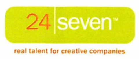 24 SEVEN REAL TALENT FOR CREATIVE COMPANIES Logo (USPTO, 24.08.2010)