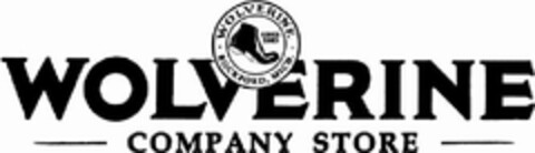 · WOLVERINE · ROCKFORD, MICH. SINCE 1883 WOLVERINE COMPANY STORE Logo (USPTO, 06.08.2012)