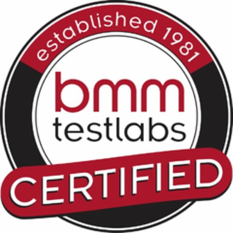 BMM TESTLABS CERTIFIED ESTABLISHED 1981 Logo (USPTO, 05.12.2014)