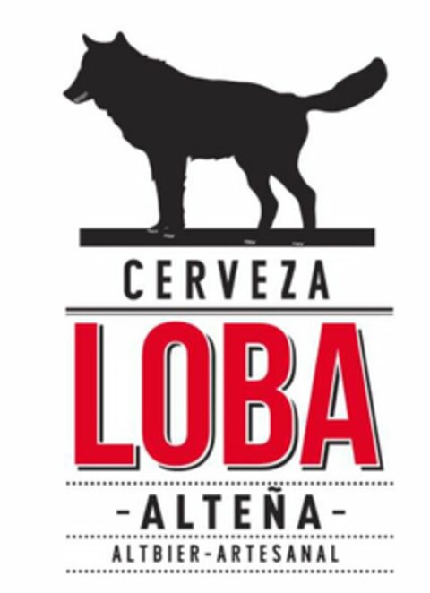 CERVEZA LOBA ALTENA ALTBIER ARTESANAL Logo (USPTO, 07/06/2018)