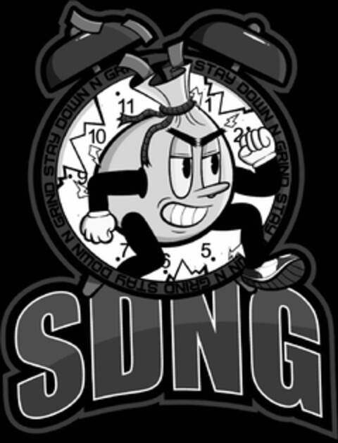 STAY DOWN N GRIND SDNG Logo (USPTO, 30.06.2020)