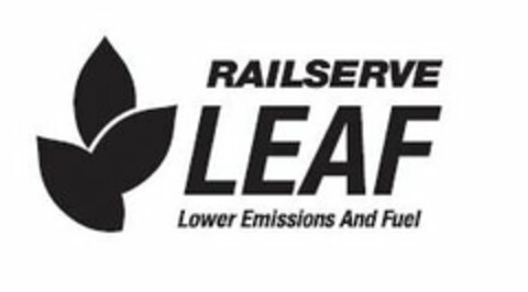 RAILSERVE LEAF LOWER EMISSIONS AND FUEL Logo (USPTO, 01/28/2009)