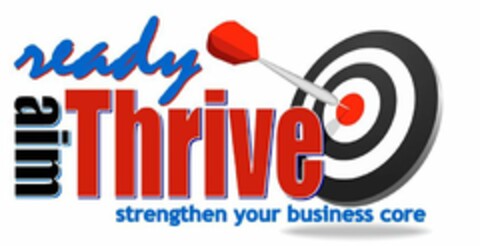 READY AIM THRIVE STRENGTHEN YOUR BUSINESS CORE Logo (USPTO, 15.07.2010)